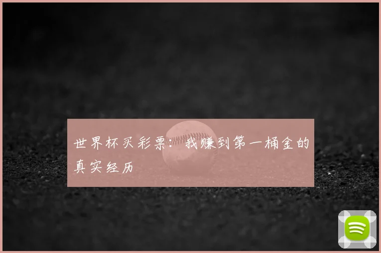 世界杯买彩票:我赚到第一桶金的真实经历